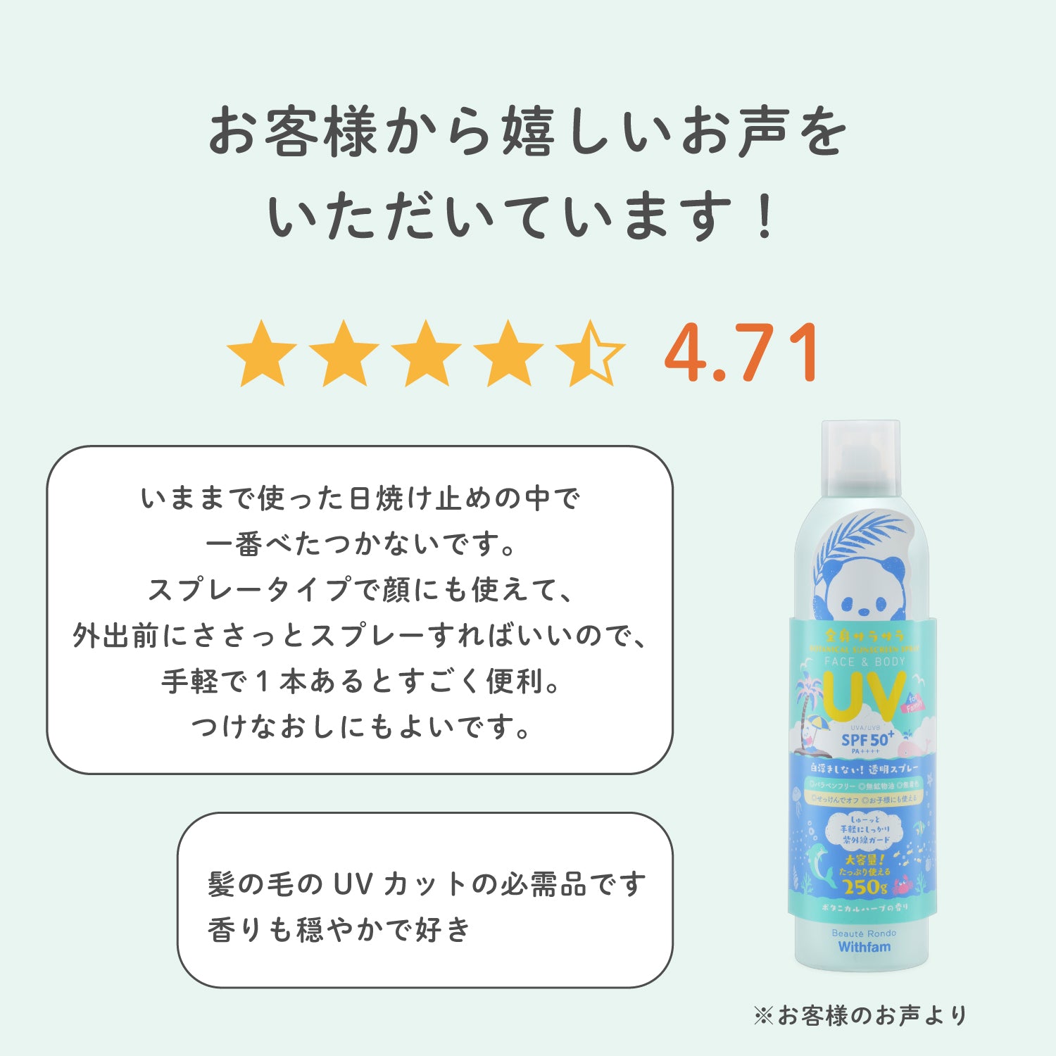 ビューテロンド Withfam UVスプレー ボタニカルハーブ 250g