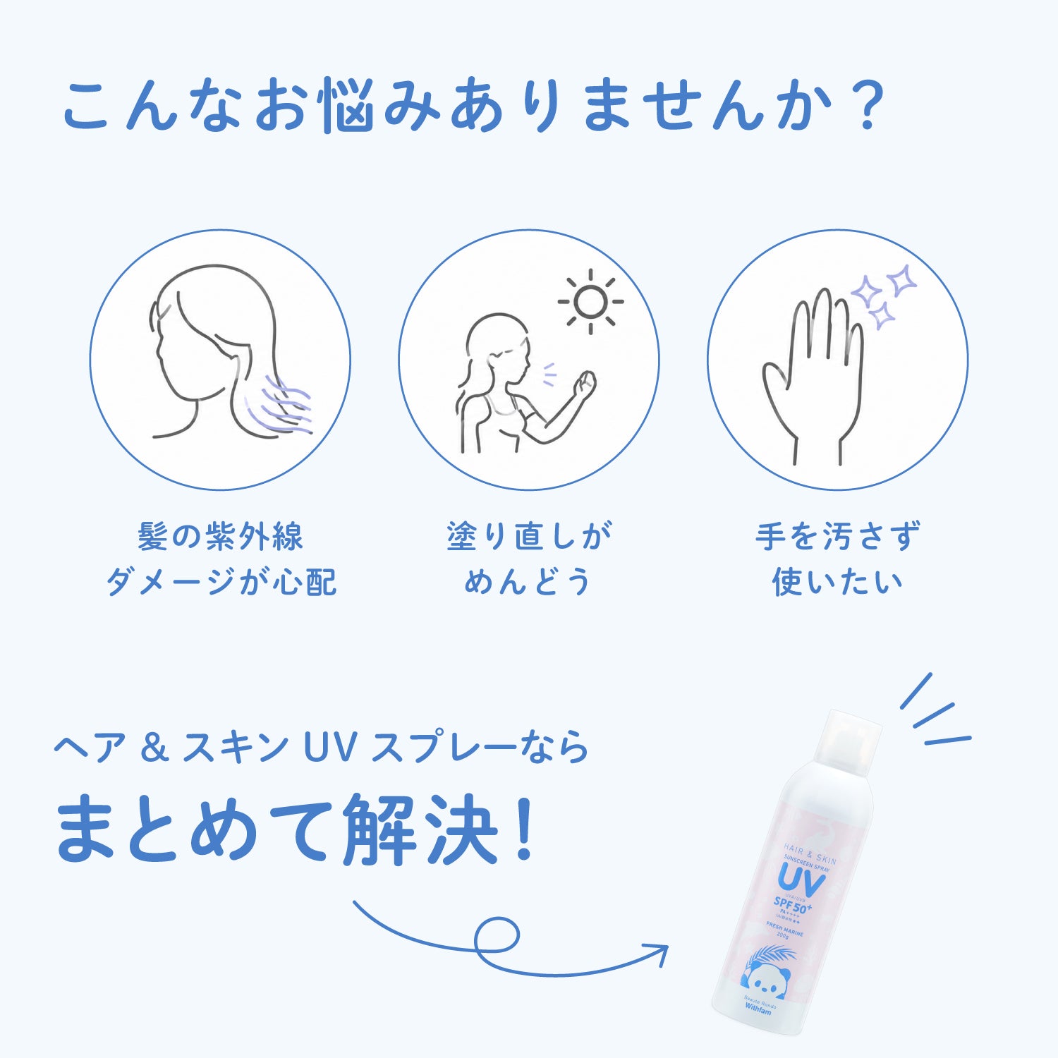 ビューテロンド Withfam ヘア＆スキンUVスプレー フレッシュマリン 200g