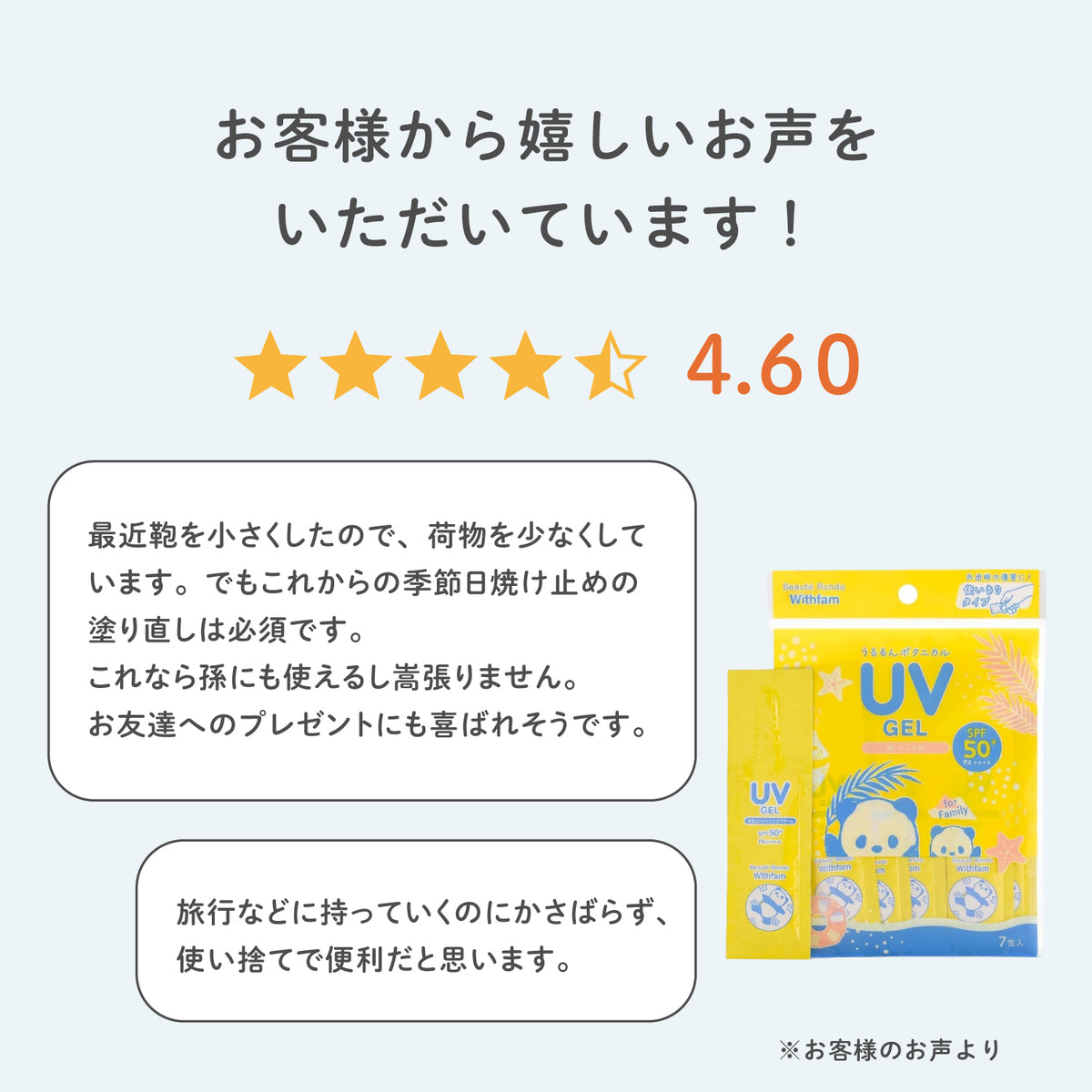 モイストリッチUVジェル　21ｇ　使い切りパウチ　日焼け止め
